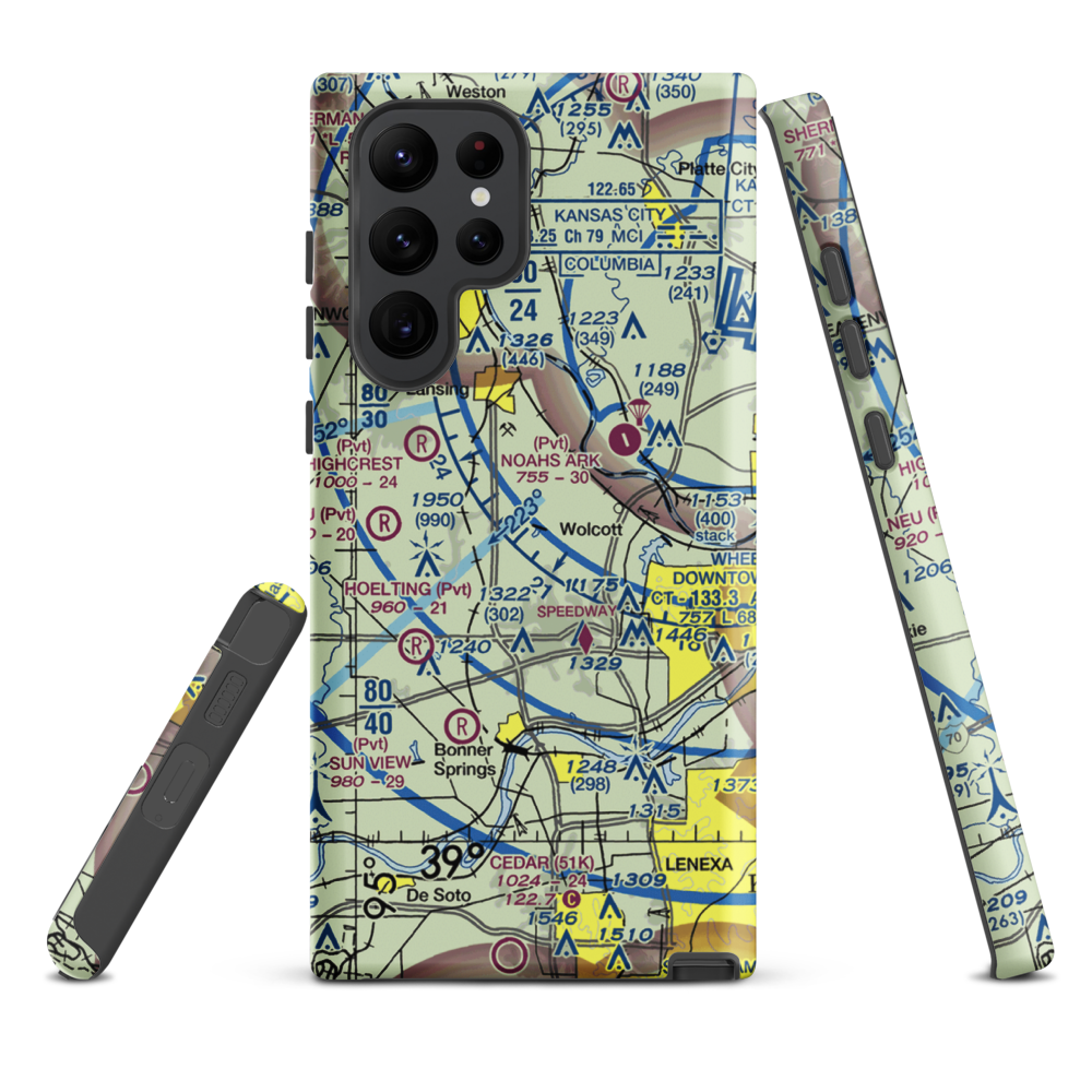 Hancock Airport (SN81) VFR Sectional Samsung Phone Case Samsung Galaxy S22 Ultra model shown