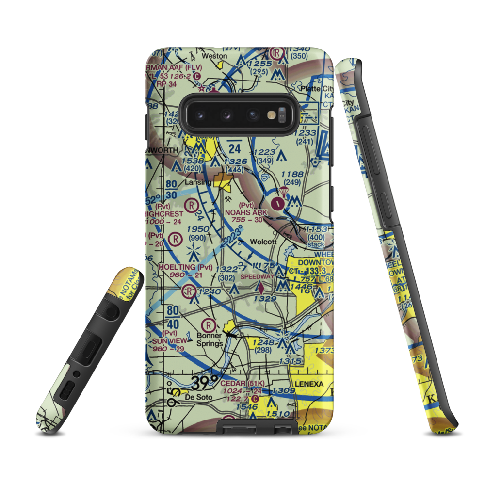 Hancock Airport (SN81) VFR Sectional Samsung Phone Case Samsung Galaxy S10 Plus model shown