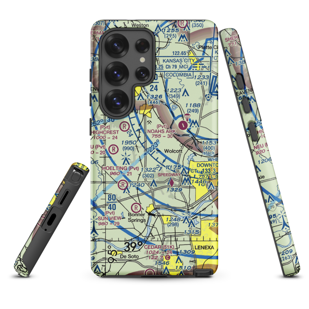 Hancock Airport (SN81) VFR Sectional Samsung Phone Case Samsung Galaxy S25 Ultra model shown