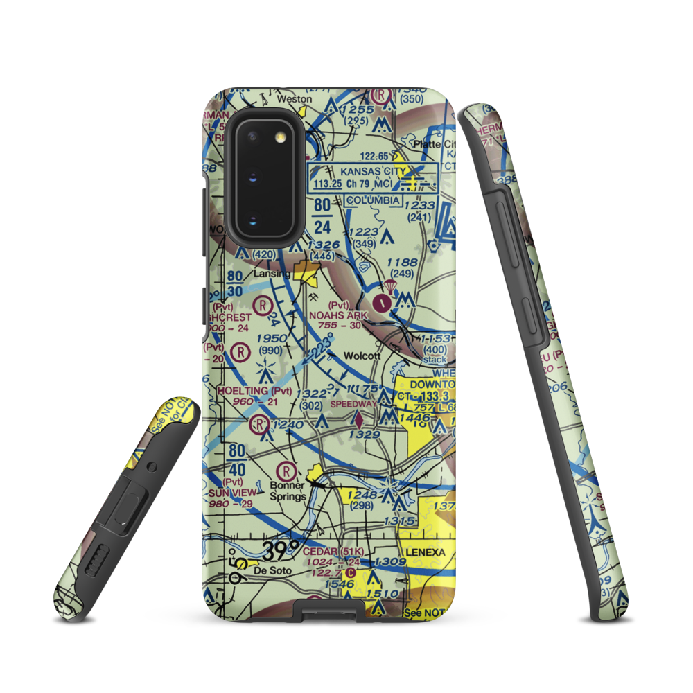 Hancock Airport (SN81) VFR Sectional Samsung Phone Case Samsung Galaxy S20 model shown