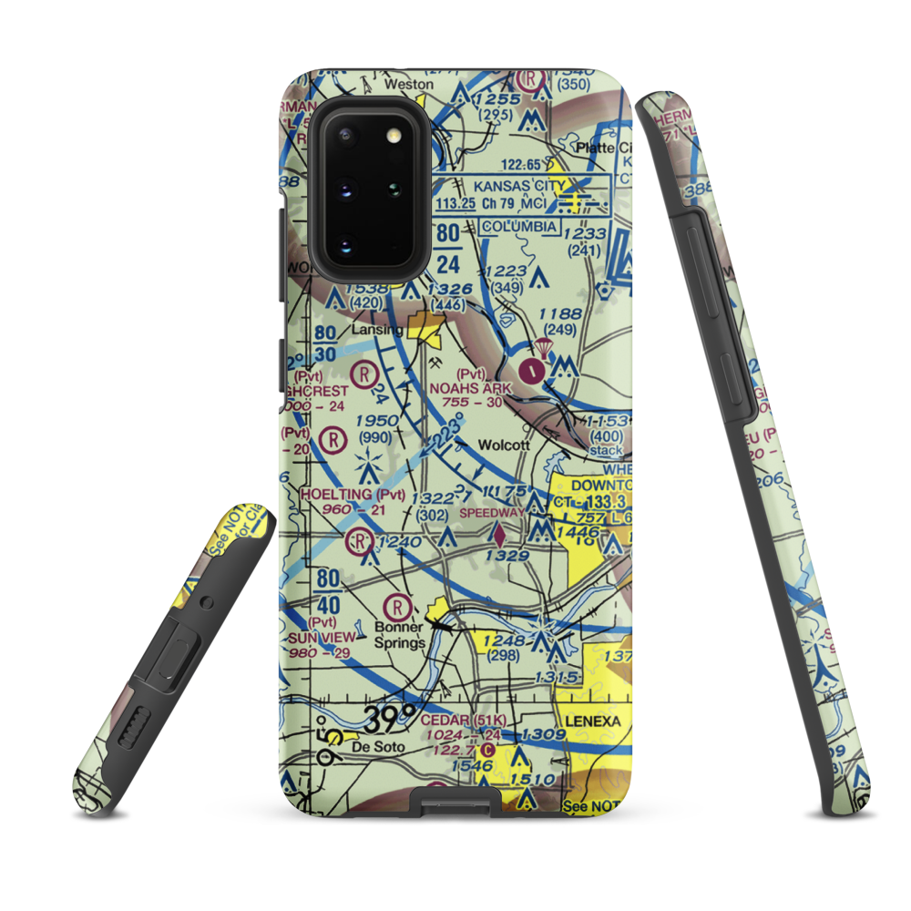 Hancock Airport (SN81) VFR Sectional Samsung Phone Case Samsung Galaxy S20 Plus model shown