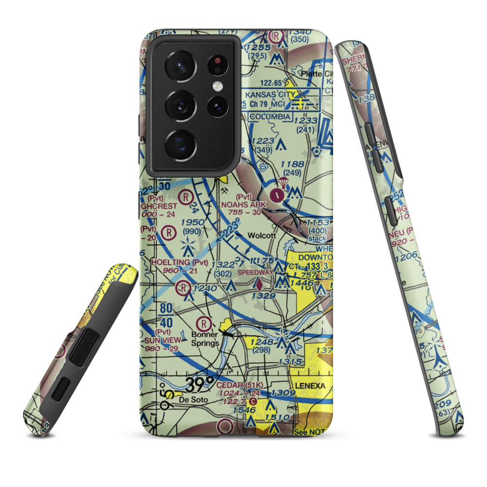 Hancock Airport (SN81) VFR Sectional Samsung Phone Case Samsung Galaxy S21 Ultra model shown