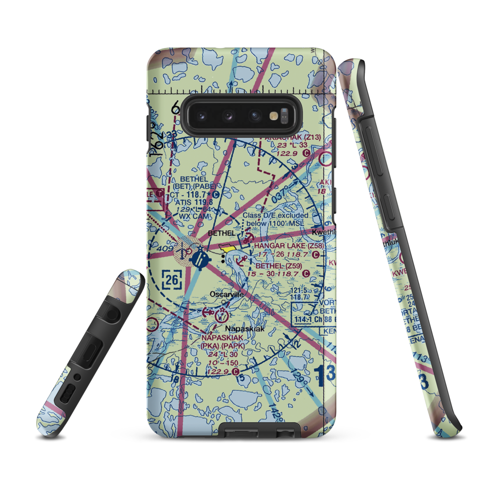 Hangar Lake Seaplane Base (Z58) VFR Sectional Samsung Phone Case Samsung Galaxy S10 Plus model shown