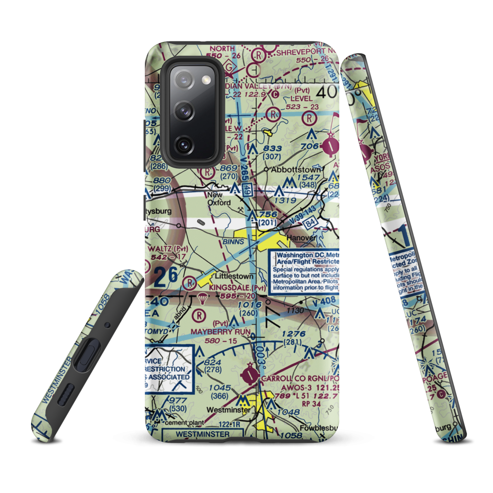 Hanover Airport (6W6) VFR Sectional Samsung Phone Case Samsung Galaxy S20 FE model shown
