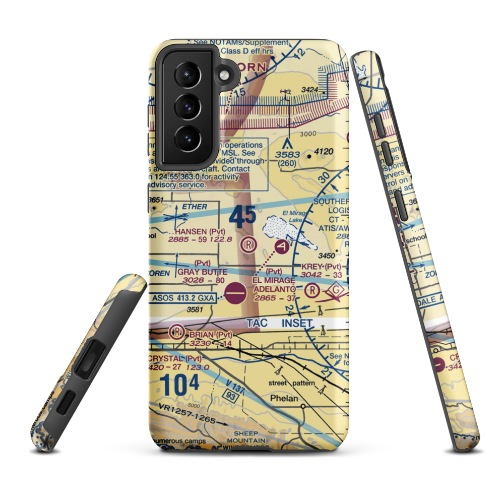 Hansen Airport (11CL) VFR Sectional Samsung Phone Case Samsung Galaxy S21 Plus model shown