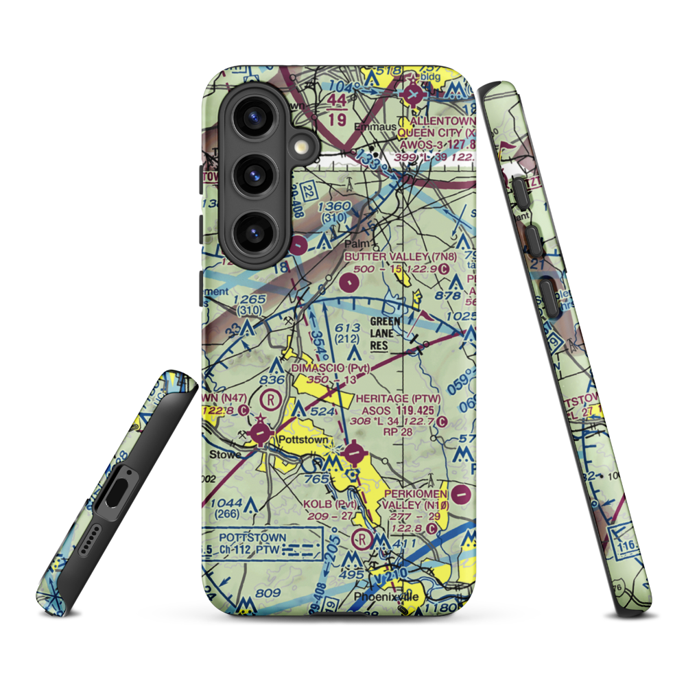 Hansen Airport (5PS4) VFR Sectional Samsung Phone Case Samsung Galaxy S24 Plus model shown