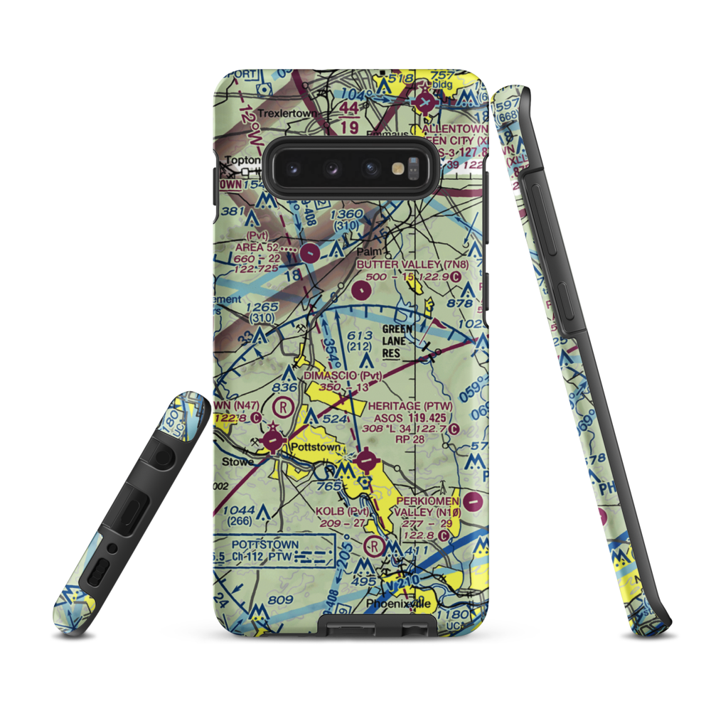 Hansen Airport (5PS4) VFR Sectional Samsung Phone Case Samsung Galaxy S10 Plus model shown