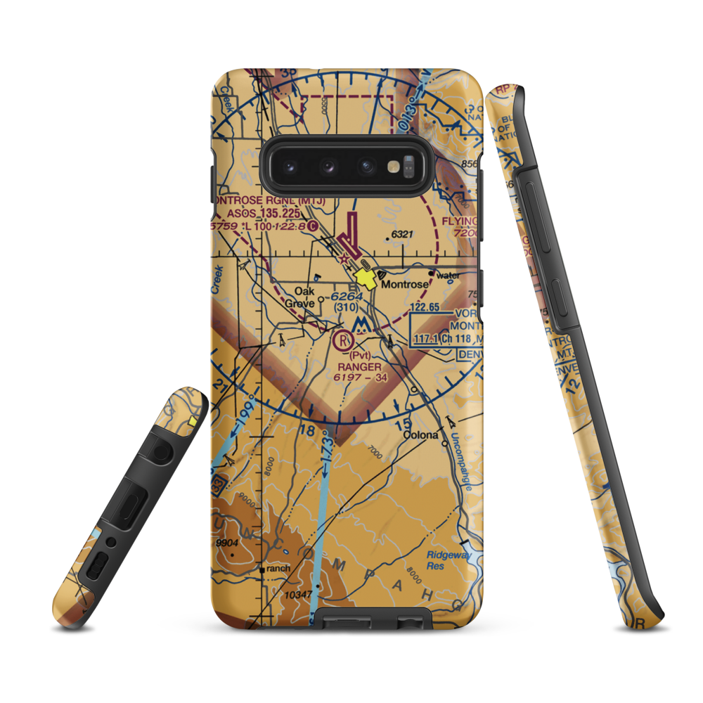 Happy Canyon Aero Ranch Airport (US-0072) VFR Sectional Samsung Phone Case Samsung Galaxy S10 Plus model shown