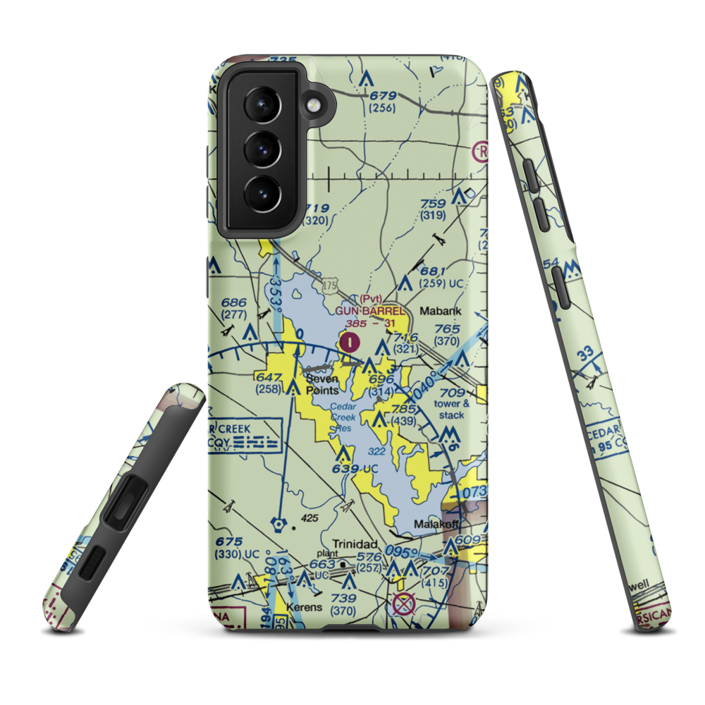 Harbor Point Airport (US-0132) VFR Sectional Samsung Phone Case Samsung Galaxy S21 FE model shown