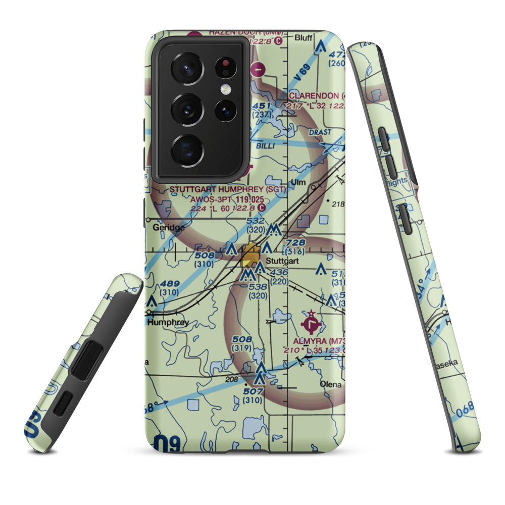 Hargrove Airport (8AR0) VFR Sectional Samsung Phone Case Samsung Galaxy S21 Ultra model shown