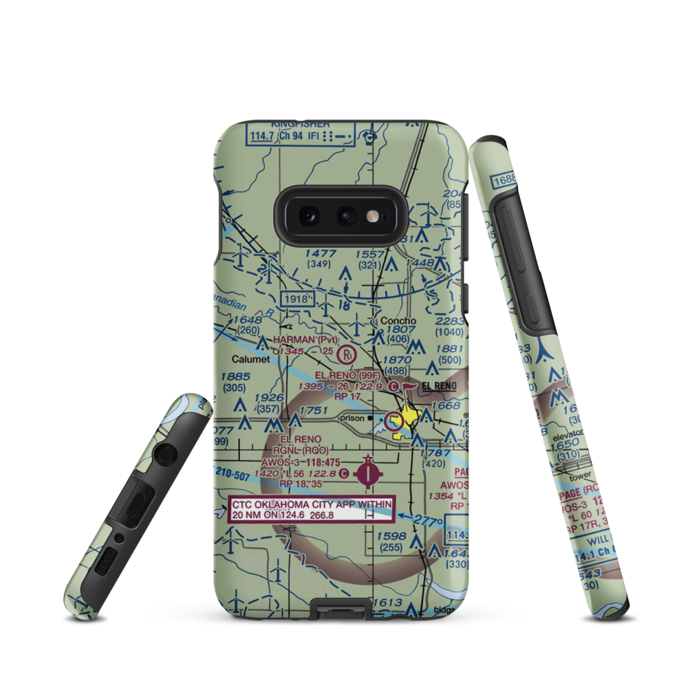 Harman Airport (47OK) VFR Sectional Samsung Phone Case Samsung Galaxy S10 Plus model shown