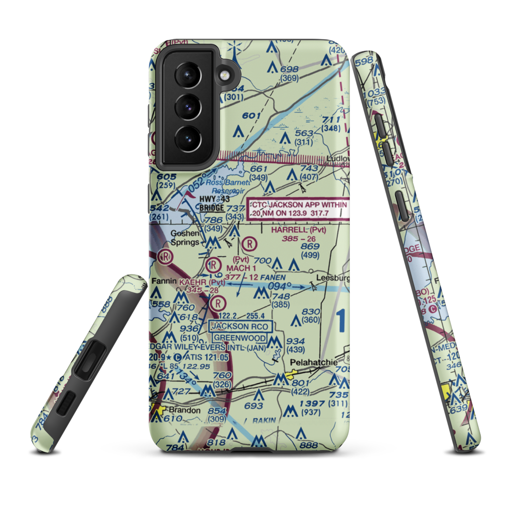 Harrell Field (MS08) VFR Sectional Samsung Phone Case Samsung Galaxy S21 FE model shown