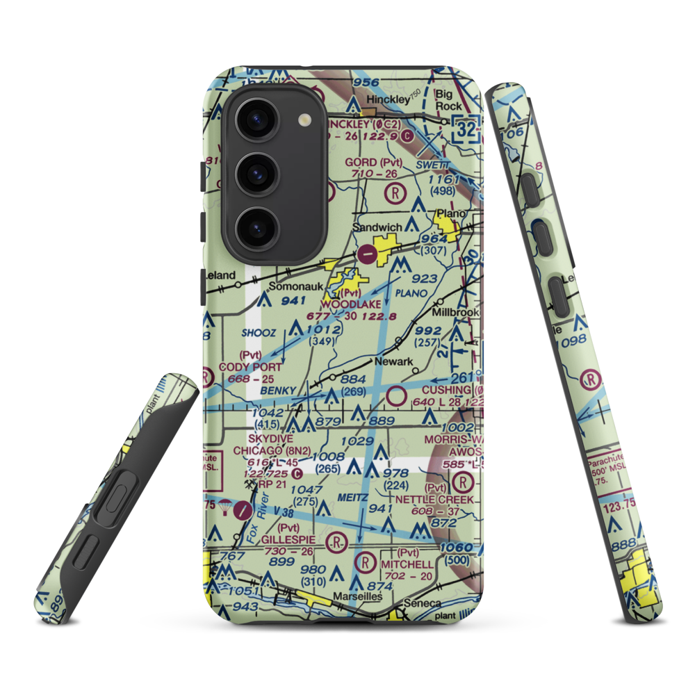 Harrington Farms Airport (IS95) VFR Sectional Samsung Phone Case Samsung Galaxy S23 Plus model shown