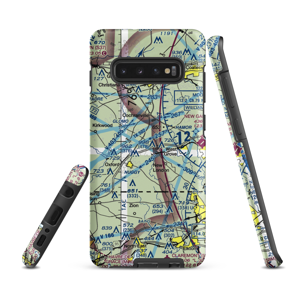 Harris Airport (3PA8) VFR Sectional Samsung Phone Case Samsung Galaxy S10 Plus model shown