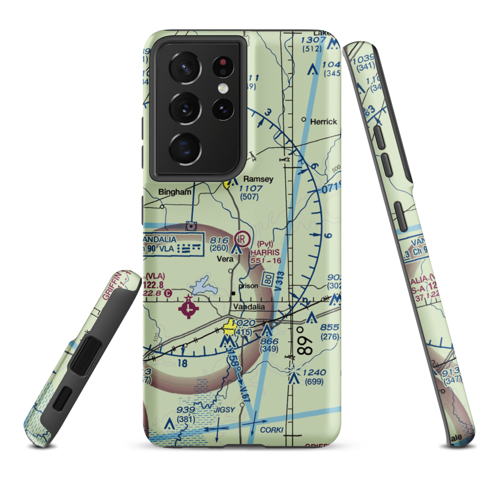 Harris Airport (IS24) VFR Sectional Samsung Phone Case Samsung Galaxy S21 Ultra model shown