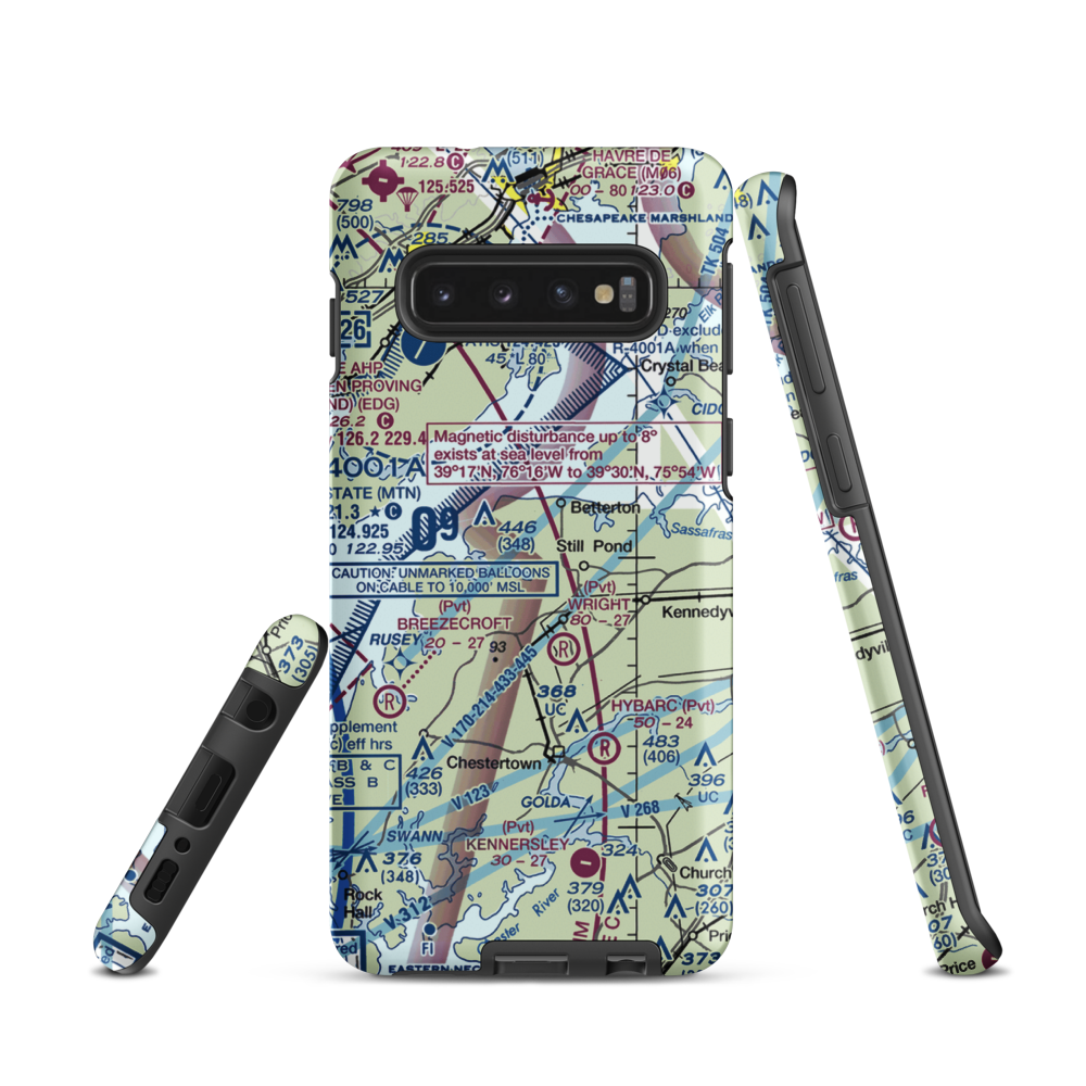 Harris Airport (MD69) VFR Sectional Samsung Phone Case Samsung Galaxy S10 model shown