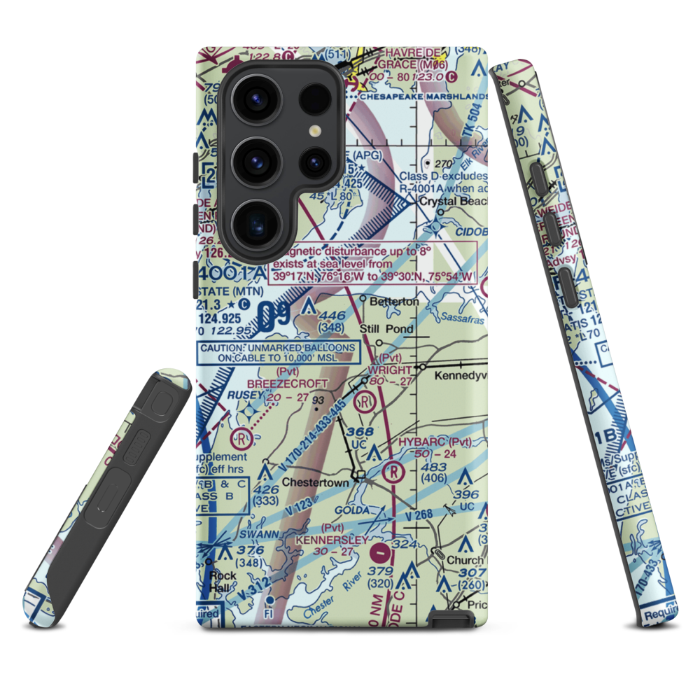 Harris Airport (MD69) VFR Sectional Samsung Phone Case Samsung Galaxy S23 Ultra model shown