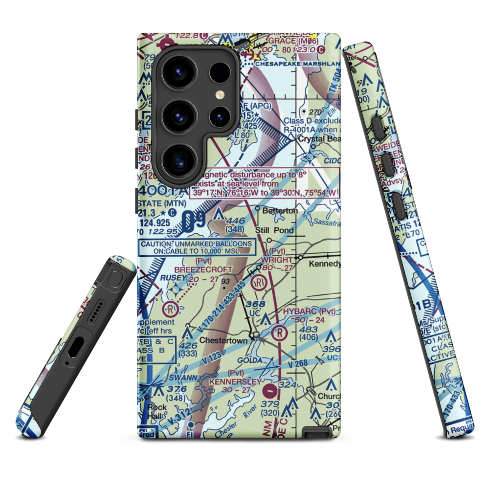 Harris Airport (MD69) VFR Sectional Samsung Phone Case Samsung Galaxy S24 Ultra model shown