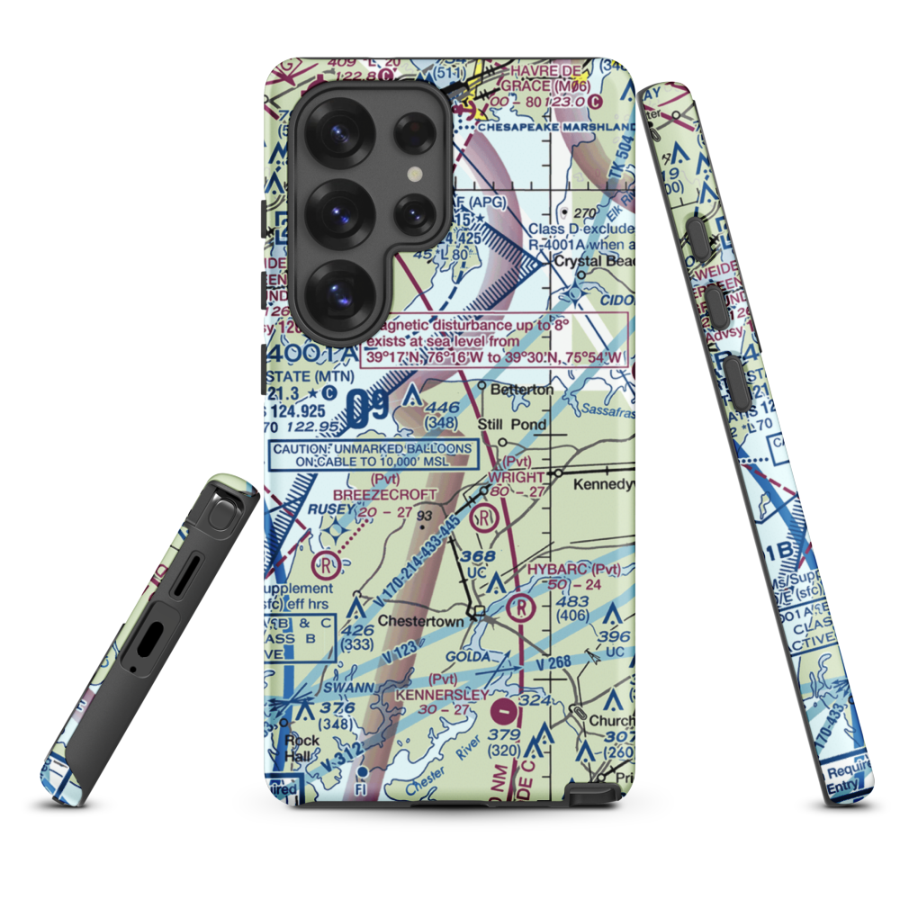 Harris Airport (MD69) VFR Sectional Samsung Phone Case Samsung Galaxy S25 Ultra model shown
