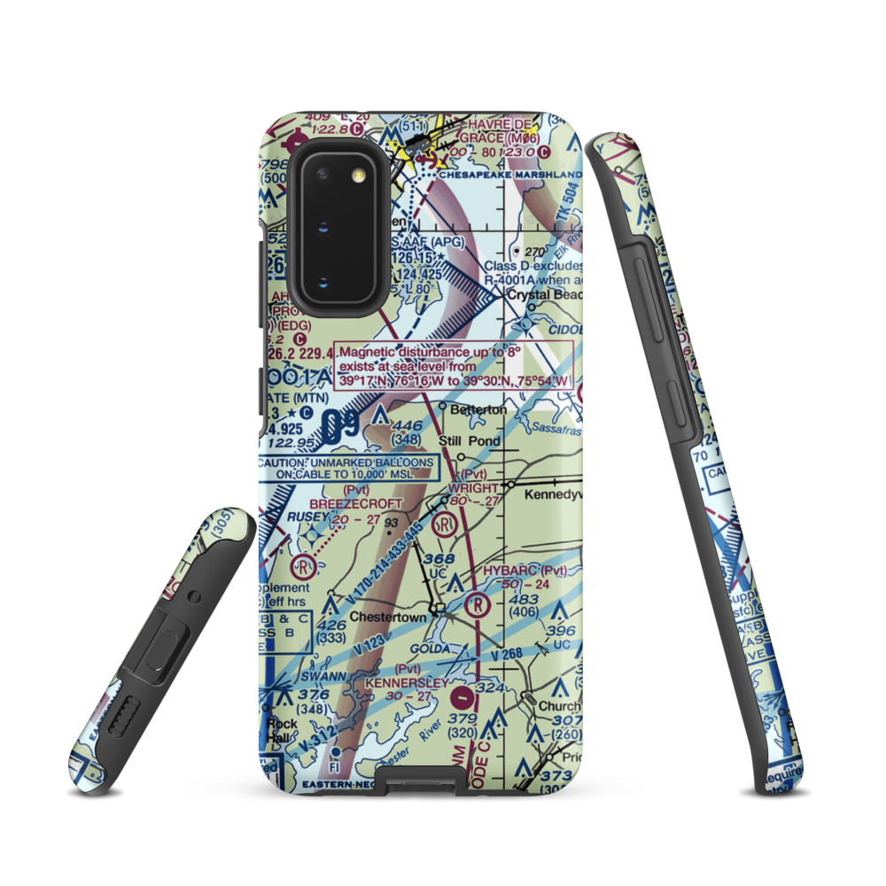 Harris Airport (MD69) VFR Sectional Samsung Phone Case Samsung Galaxy S20 model shown
