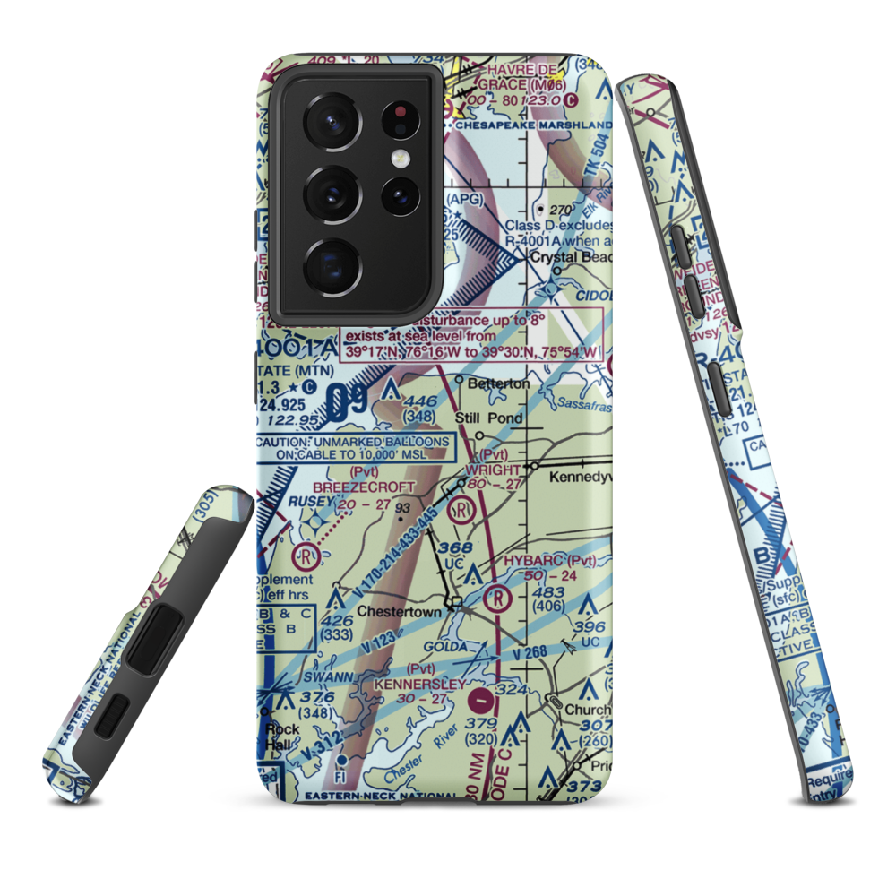 Harris Airport (MD69) VFR Sectional Samsung Phone Case Samsung Galaxy S21 Ultra model shown