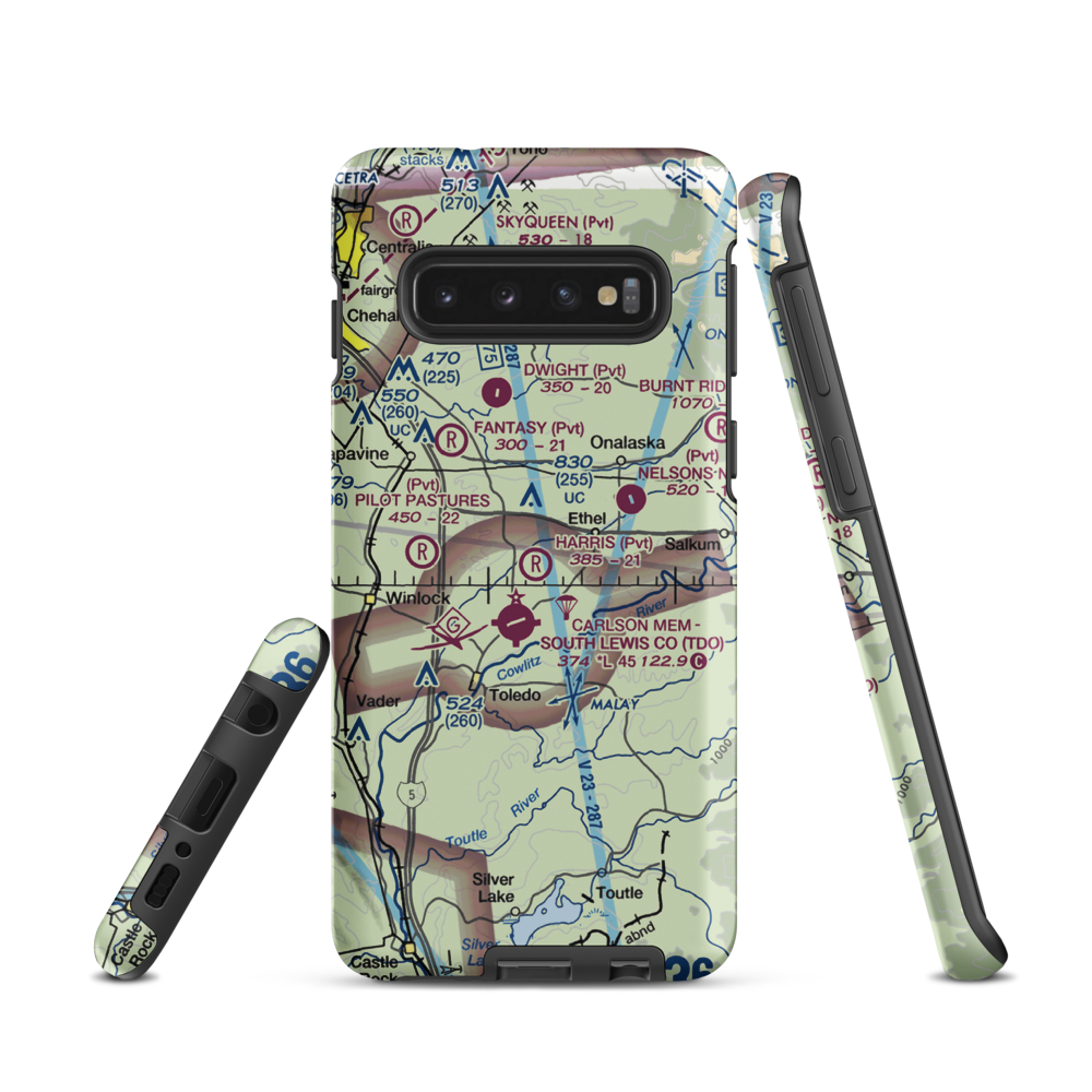 Harris Airport (WN05) VFR Sectional Samsung Phone Case Samsung Galaxy S10 model shown