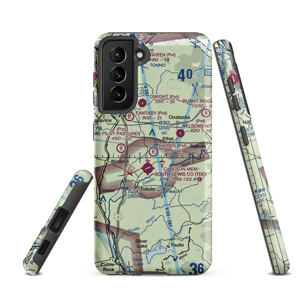 Harris Airport (WN05) VFR Sectional Samsung Phone Case Samsung Galaxy S21 FE model shown