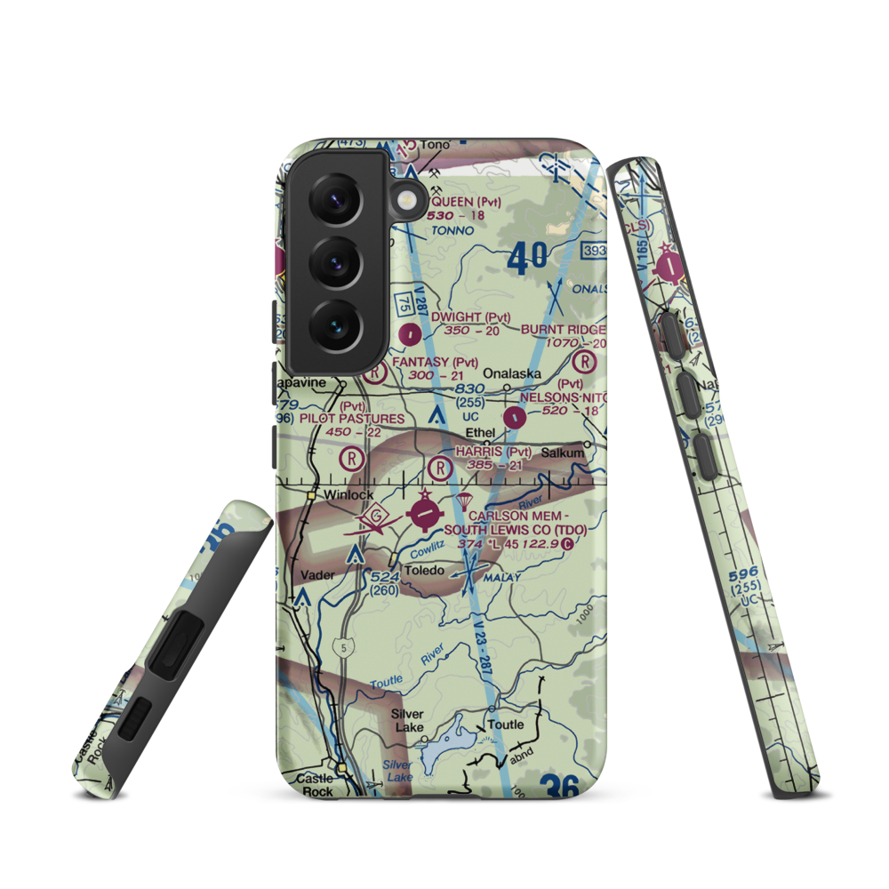 Harris Airport (WN05) VFR Sectional Samsung Phone Case Samsung Galaxy S22 model shown