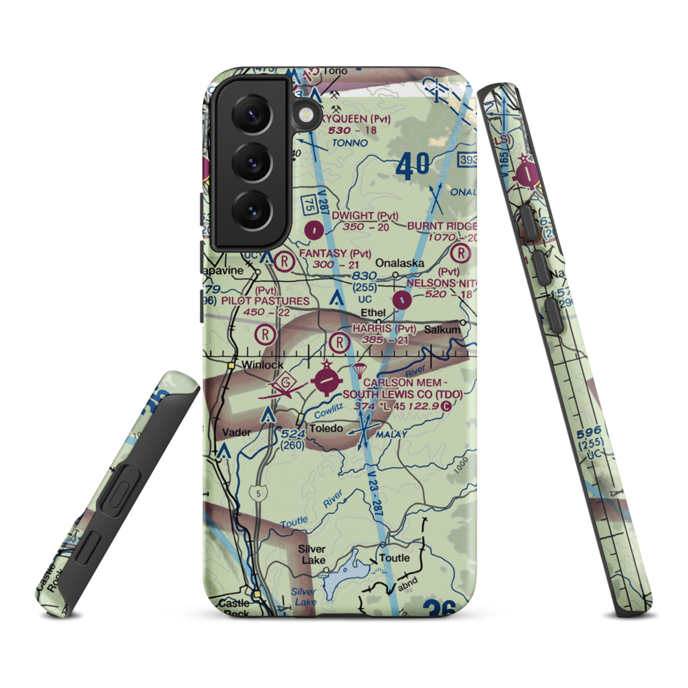 Harris Airport (WN05) VFR Sectional Samsung Phone Case Samsung Galaxy S22 Plus model shown