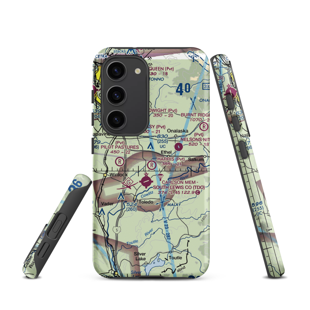 Harris Airport (WN05) VFR Sectional Samsung Phone Case Samsung Galaxy S23 model shown
