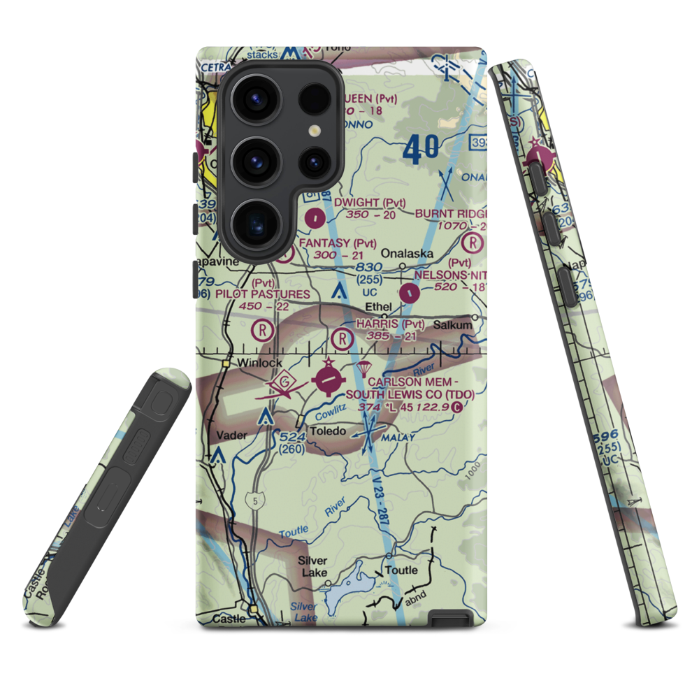 Harris Airport (WN05) VFR Sectional Samsung Phone Case Samsung Galaxy S23 Ultra model shown