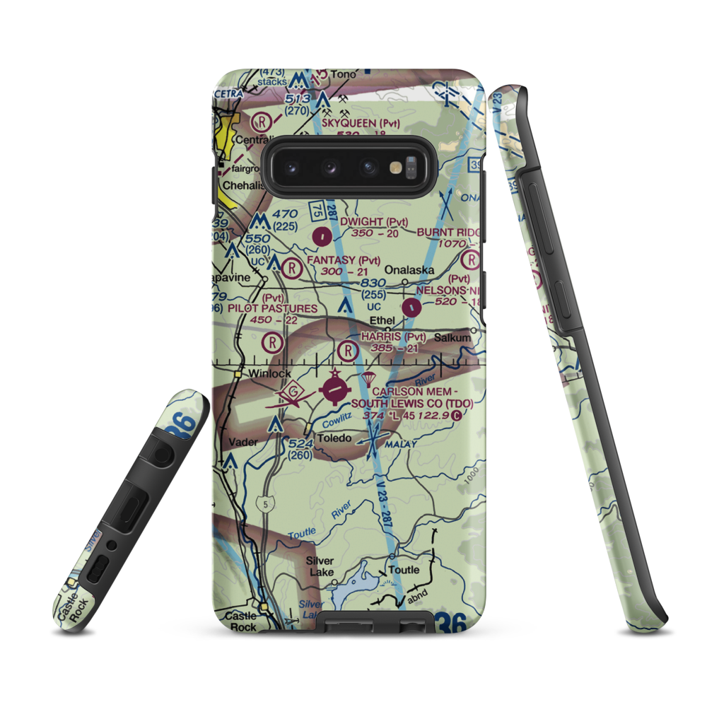 Harris Airport (WN05) VFR Sectional Samsung Phone Case Samsung Galaxy S10 Plus model shown
