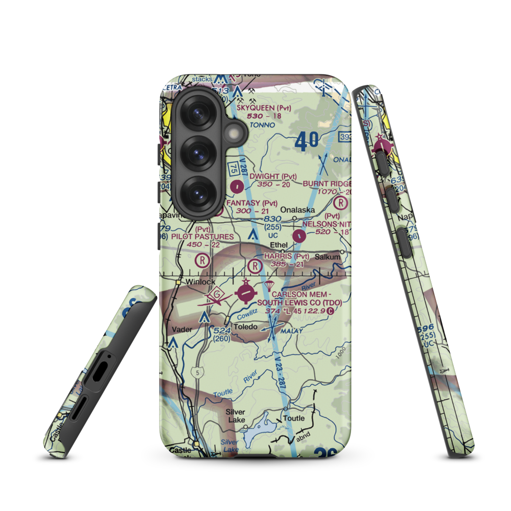Harris Airport (WN05) VFR Sectional Samsung Phone Case Samsung Galaxy S25 model shown