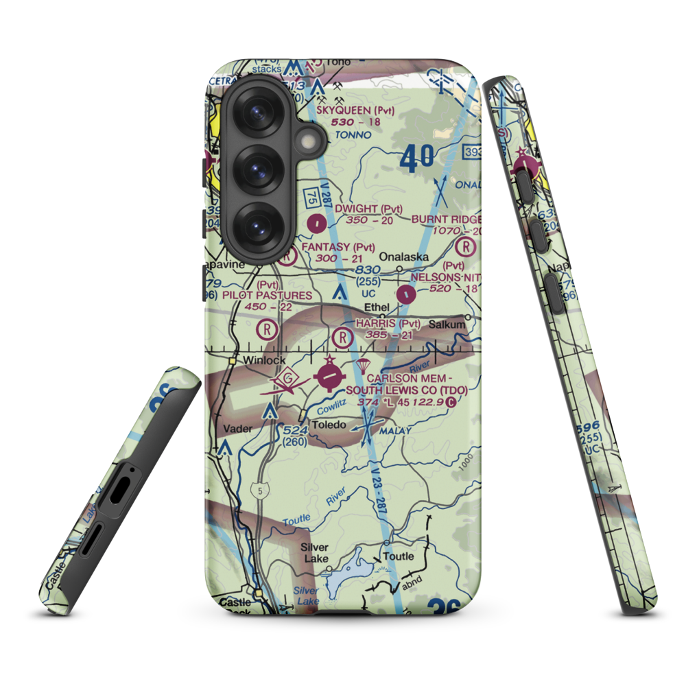 Harris Airport (WN05) VFR Sectional Samsung Phone Case Samsung Galaxy S25 Plus model shown