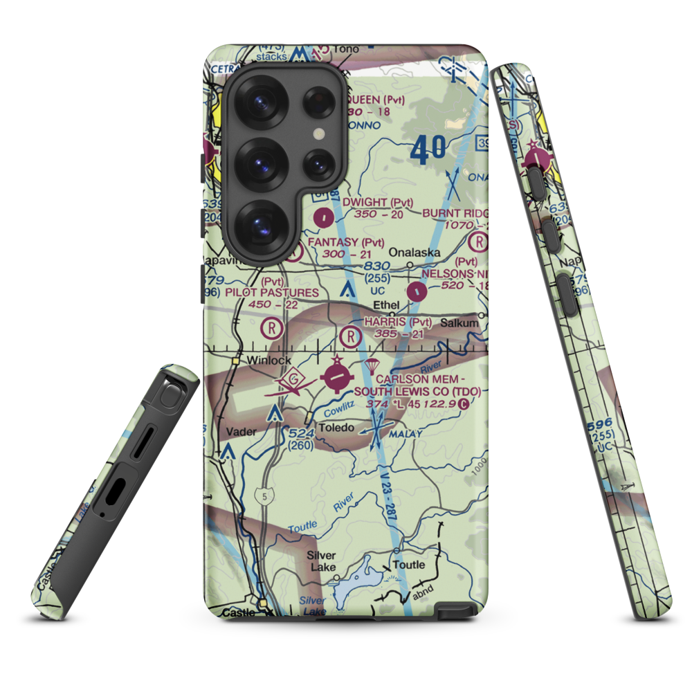 Harris Airport (WN05) VFR Sectional Samsung Phone Case Samsung Galaxy S25 Ultra model shown