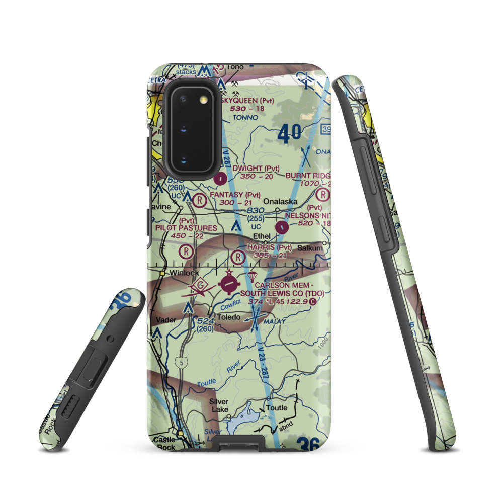 Harris Airport (WN05) VFR Sectional Samsung Phone Case Samsung Galaxy S20 model shown