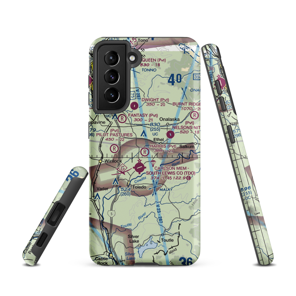 Harris Airport (WN05) VFR Sectional Samsung Phone Case Samsung Galaxy S21 model shown