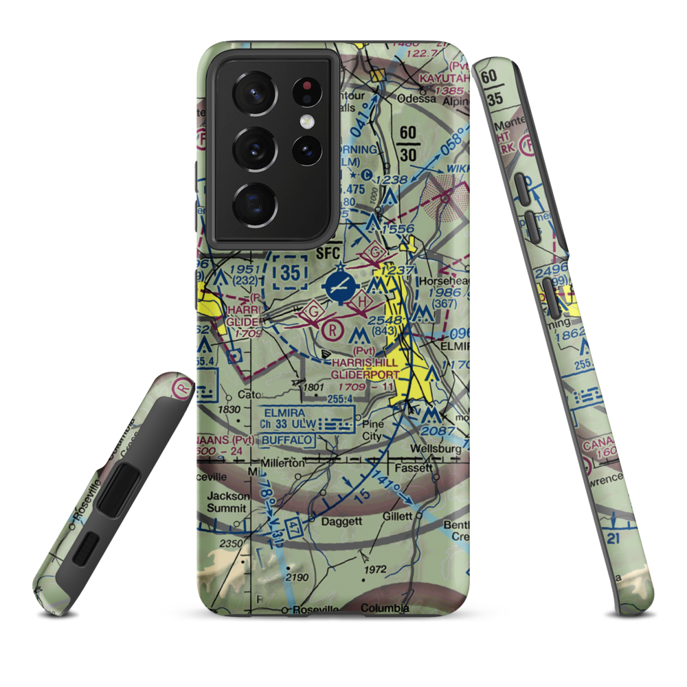 Harris Hill Gliderport (4NY8) VFR Sectional Samsung Phone Case Samsung Galaxy S21 Ultra model shown