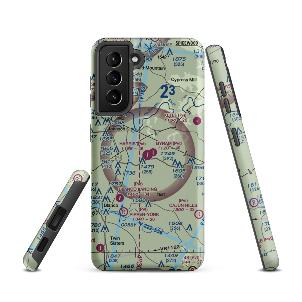 Harris Ranch Airport (2XS1) VFR Sectional Samsung Phone Case Samsung Galaxy S21 model shown