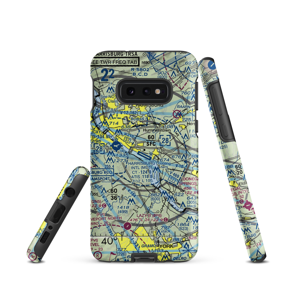 Harrisburg International Airport (MDT) VFR Sectional Samsung Phone Case Samsung Galaxy S10 Plus model shown