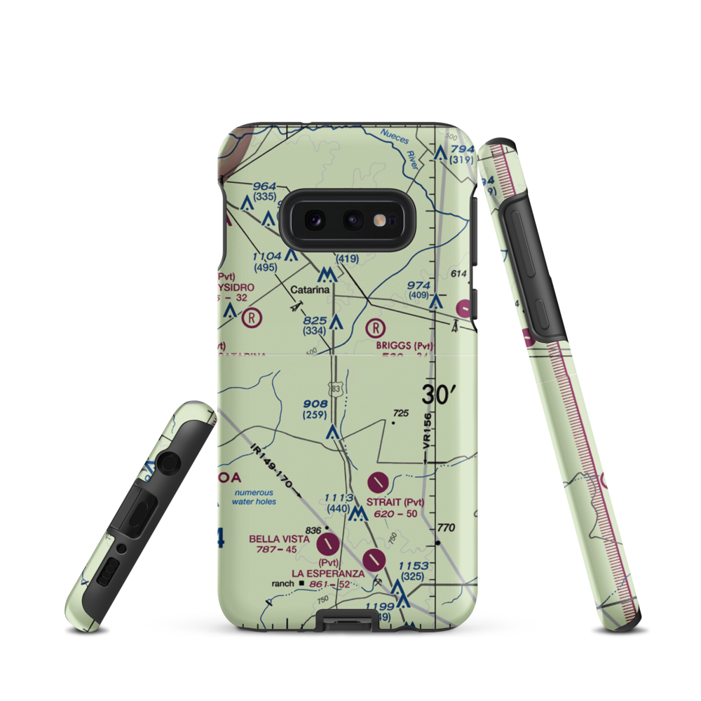 Harrison Piloncillo Ranch Airport (TE27) VFR Sectional Samsung Phone Case Samsung Galaxy S10 Plus model shown
