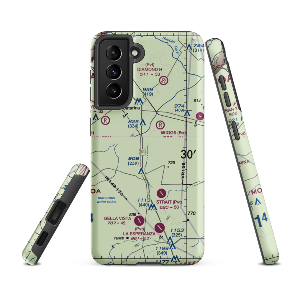 Harrison Piloncillo Ranch Airport (TE27) VFR Sectional Samsung Phone Case Samsung Galaxy S21 FE model shown