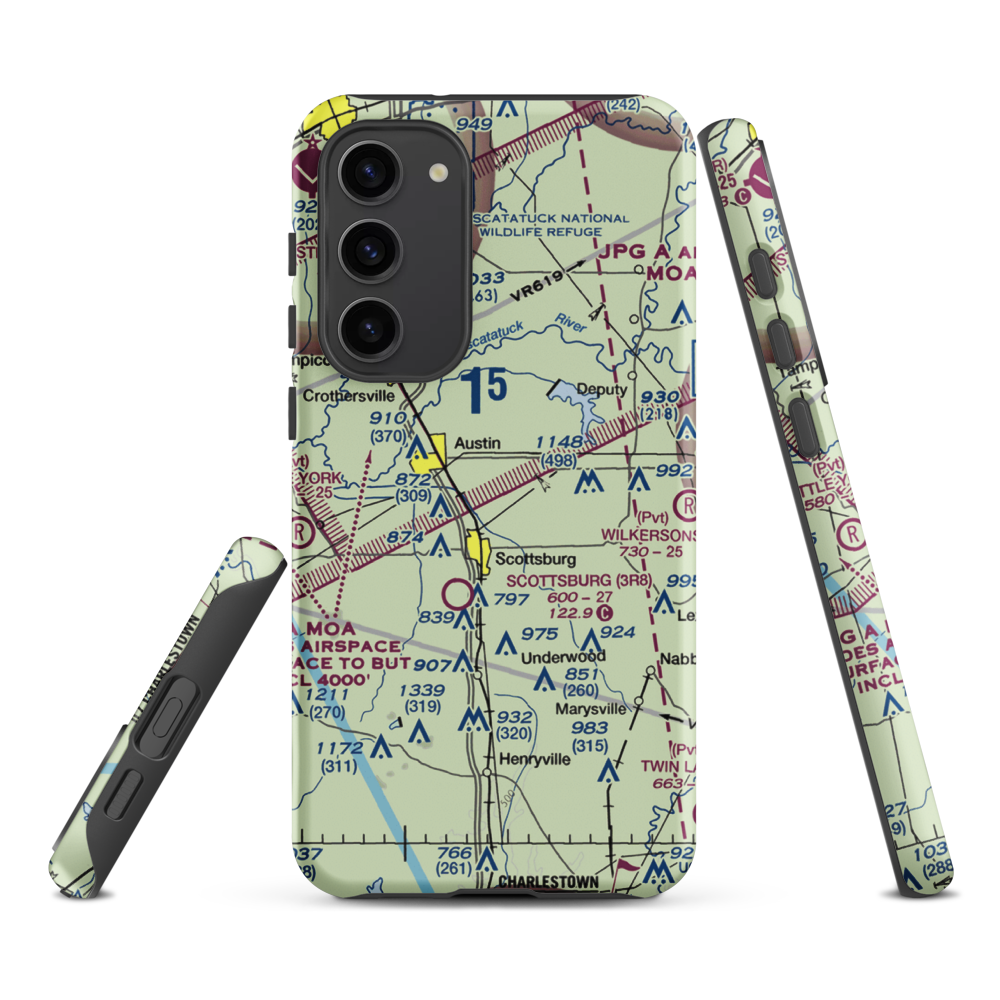 Harrod/Rose Airport (II69) VFR Sectional Samsung Phone Case Samsung Galaxy S23 Plus model shown