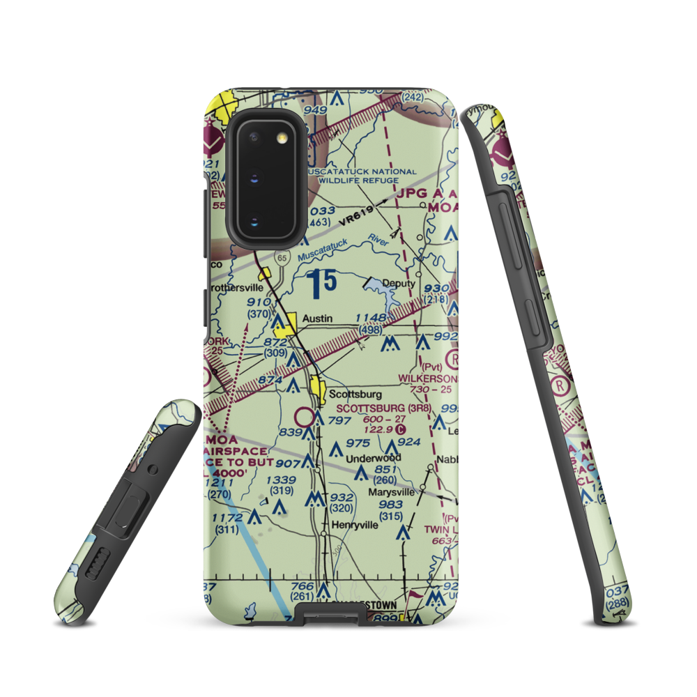 Harrod/Rose Airport (II69) VFR Sectional Samsung Phone Case Samsung Galaxy S20 model shown
