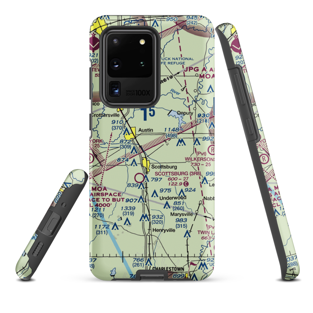 Harrod/Rose Airport (II69) VFR Sectional Samsung Phone Case Samsung Galaxy S20 Ultra model shown