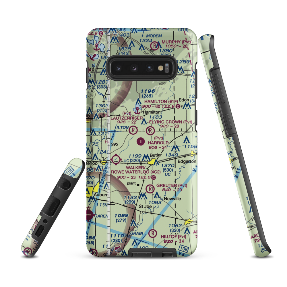 Harrold Airport (B25) VFR Sectional Samsung Phone Case Samsung Galaxy S10 Plus model shown