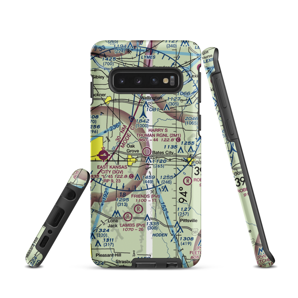 Harry S Truman Regional Airport (2M1) VFR Sectional Samsung Phone Case Samsung Galaxy S10 model shown