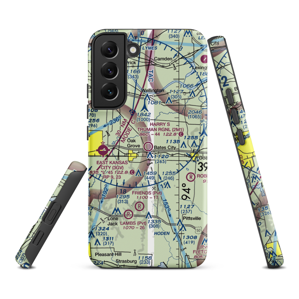 Harry S Truman Regional Airport (2M1) VFR Sectional Samsung Phone Case Samsung Galaxy S22 Plus model shown