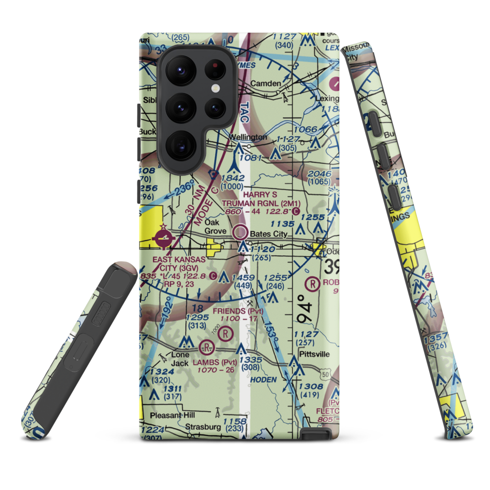 Harry S Truman Regional Airport (2M1) VFR Sectional Samsung Phone Case Samsung Galaxy S22 Ultra model shown
