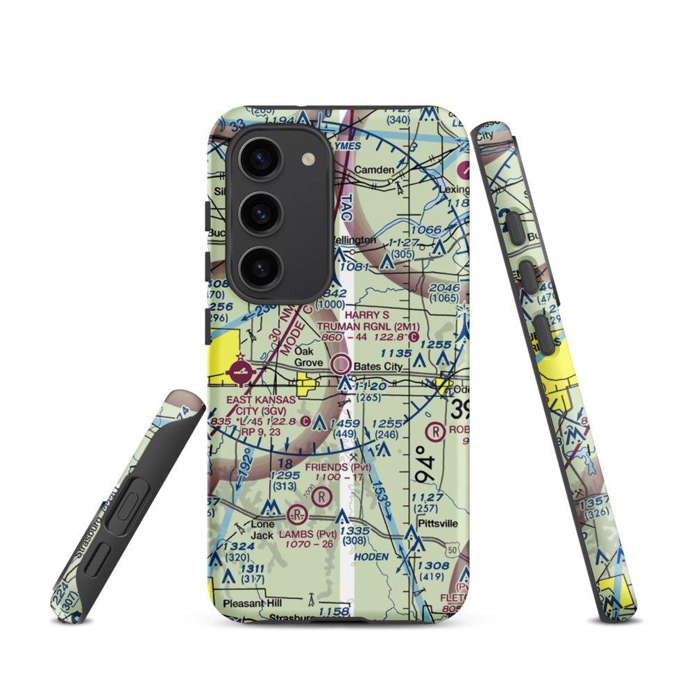 Harry S Truman Regional Airport (2M1) VFR Sectional Samsung Phone Case Samsung Galaxy S23 model shown